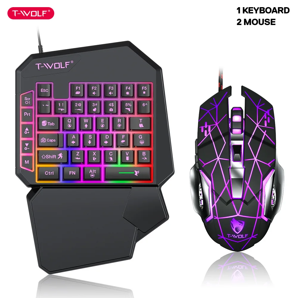 Gaming Keyboard Mobile - T-WOLF TF900 клавиатура для одной руки,