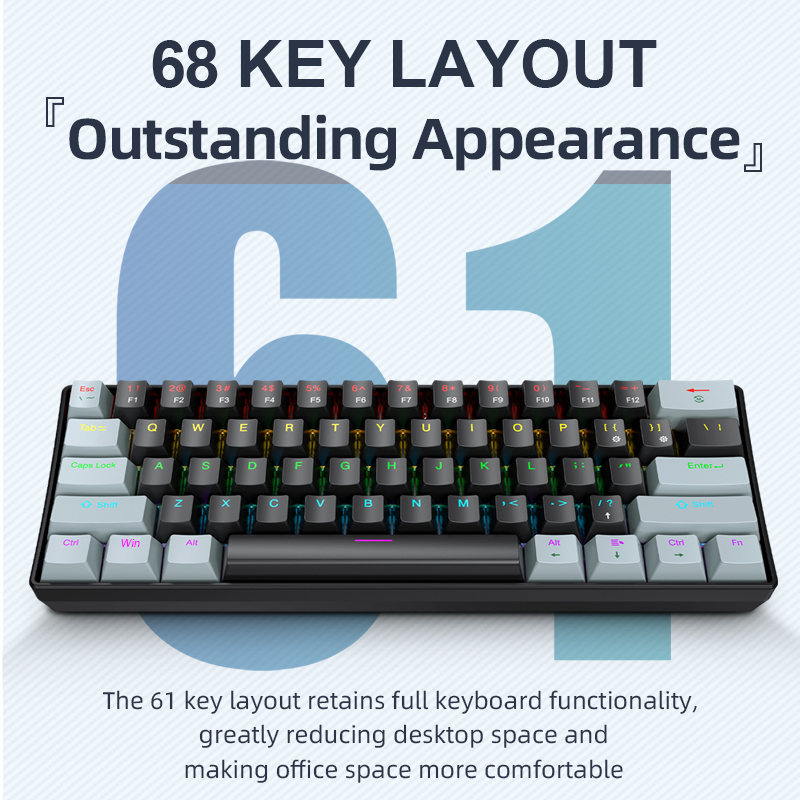 Gaming Keyboard And Mouse For Xbox - Мини-механическая клавиатура APAYADO K61, проводная, 61