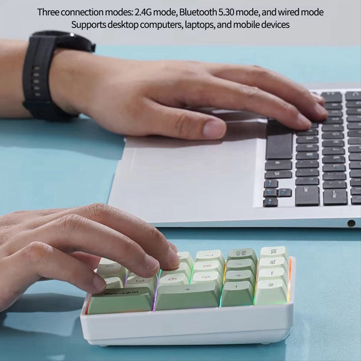 Gaming Keyboard No Number Pad - Беспроводная мини-клавиатура N86R с 21 клавишей,
