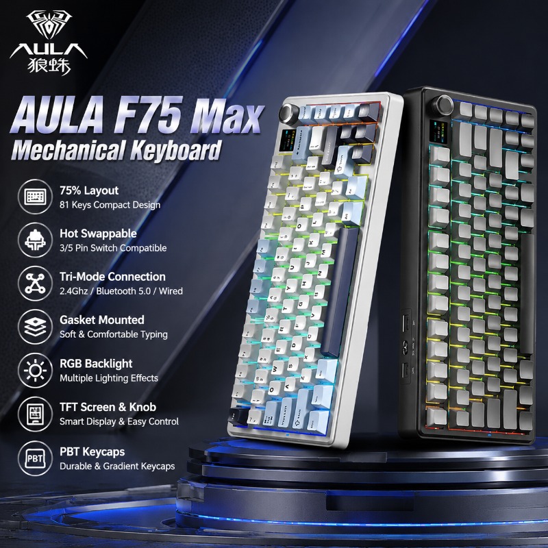 Gaming Keyboard Mechanical - Механическая клавиатура AULA F75 Max, 75%