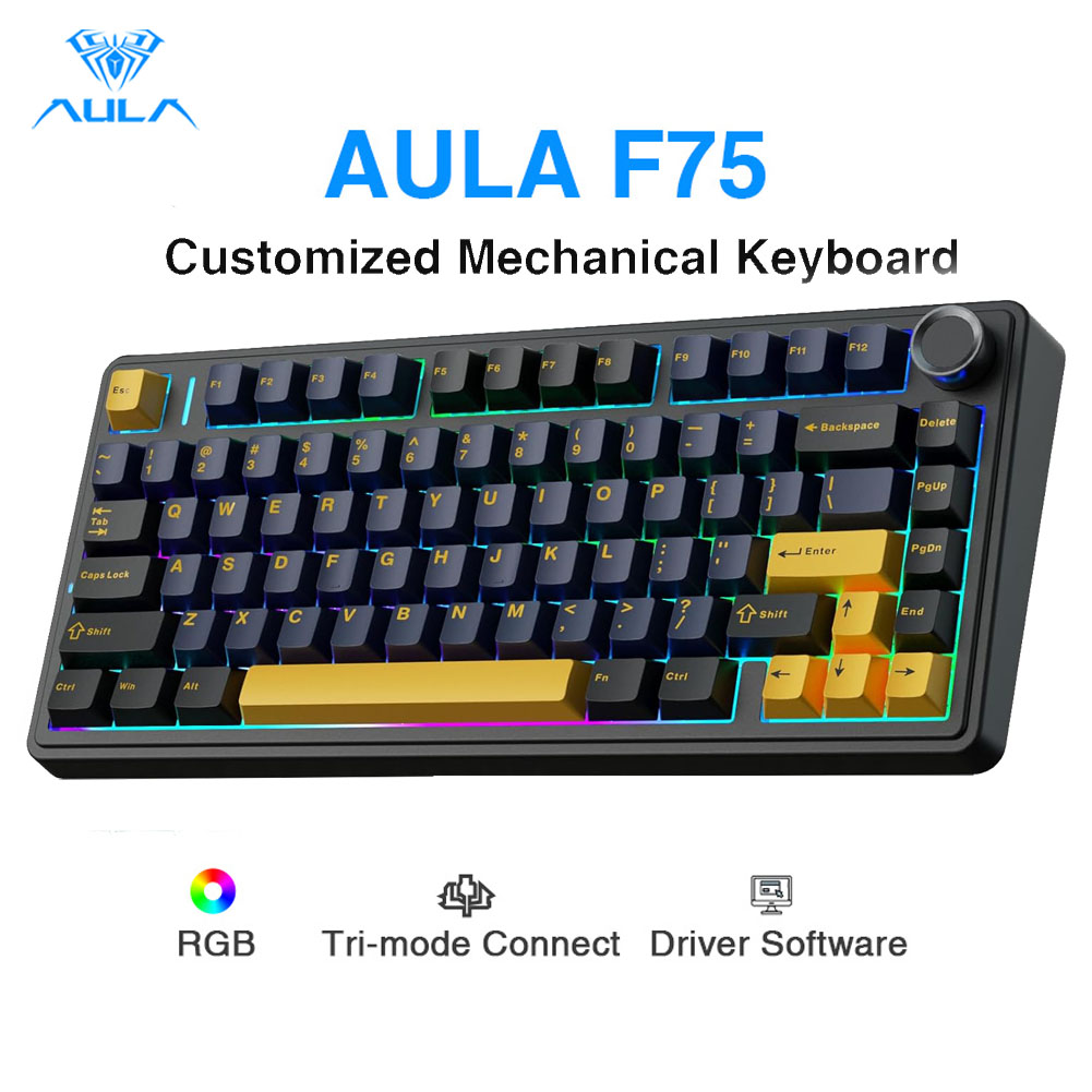 Gaming Keyboard No Number Pad - Механическая клавиатура Aula F75, полностью сменные