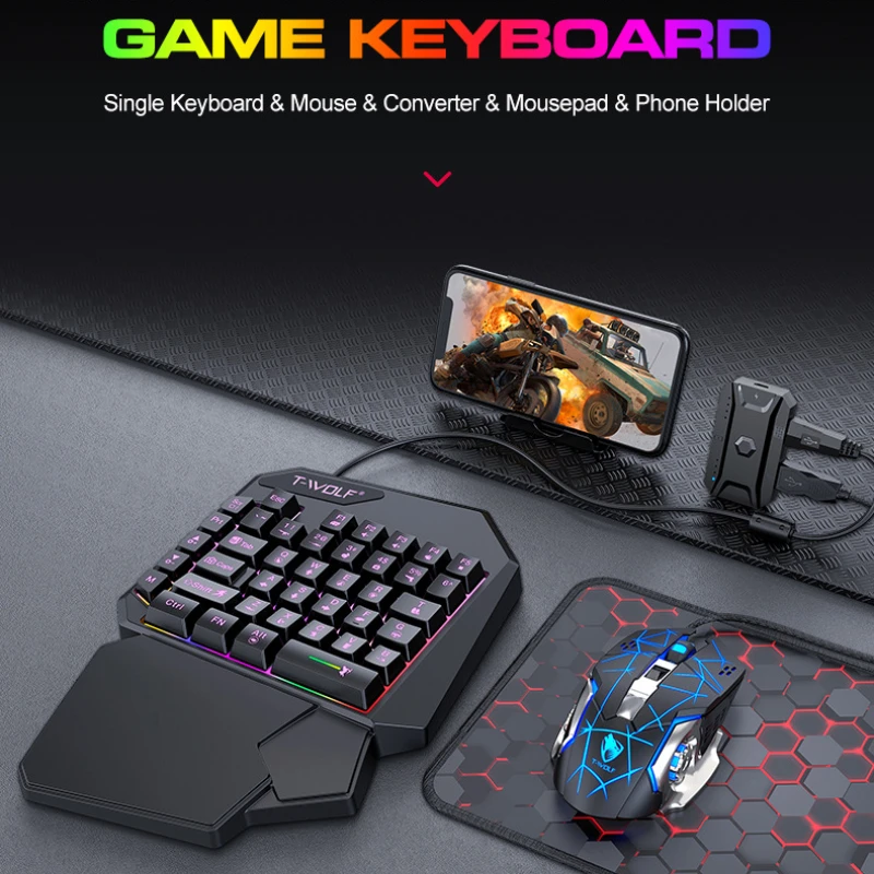 T-WOLF TF900 клавиатура для од – обзор и цена Gaming Keyboard Mobile